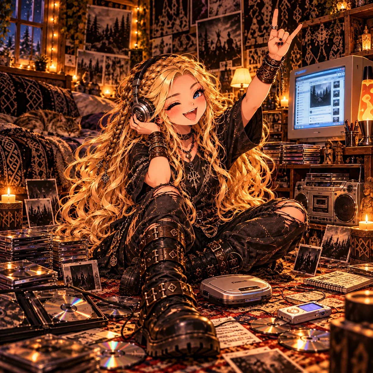 Rocking Out in a Cozy Metal Den